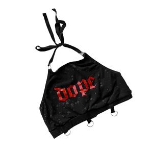 Hot Topic Cropped “Dope” Halter Top Size XS